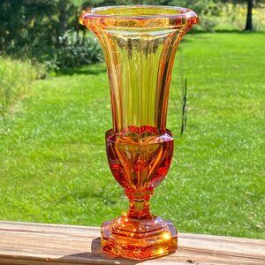 Moser Golden Amber Cadmium Trumpet Tulip Vase